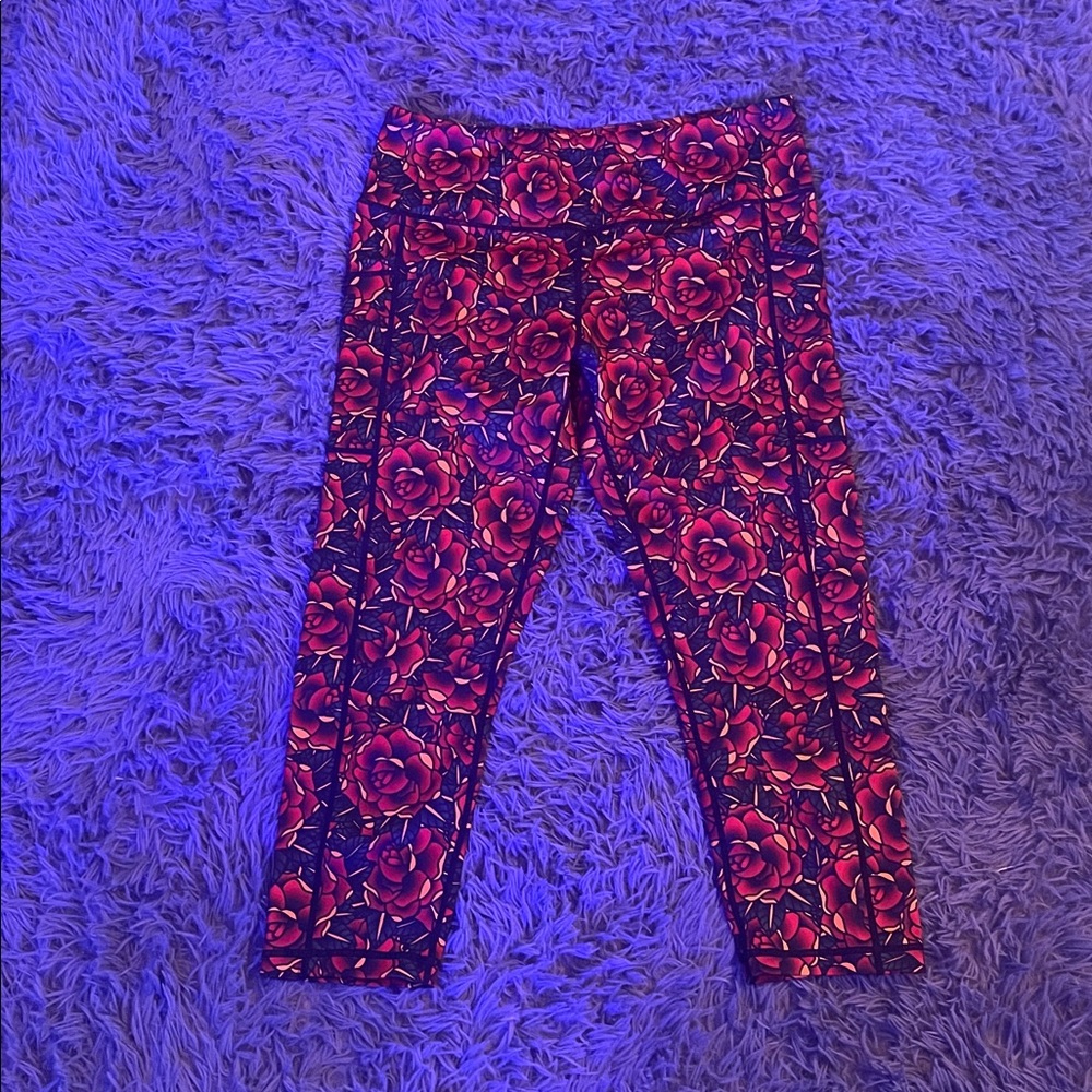 Constantly Varied Gear Red and Blue Floral Leggings